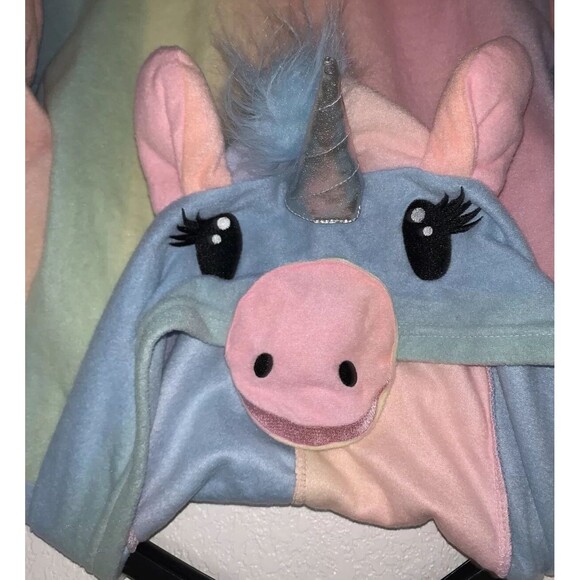 Unicorn Sweet Treats Comfy One Piece Hooded Pajamas Adult Woman Sz Large - Picture 3 of 8